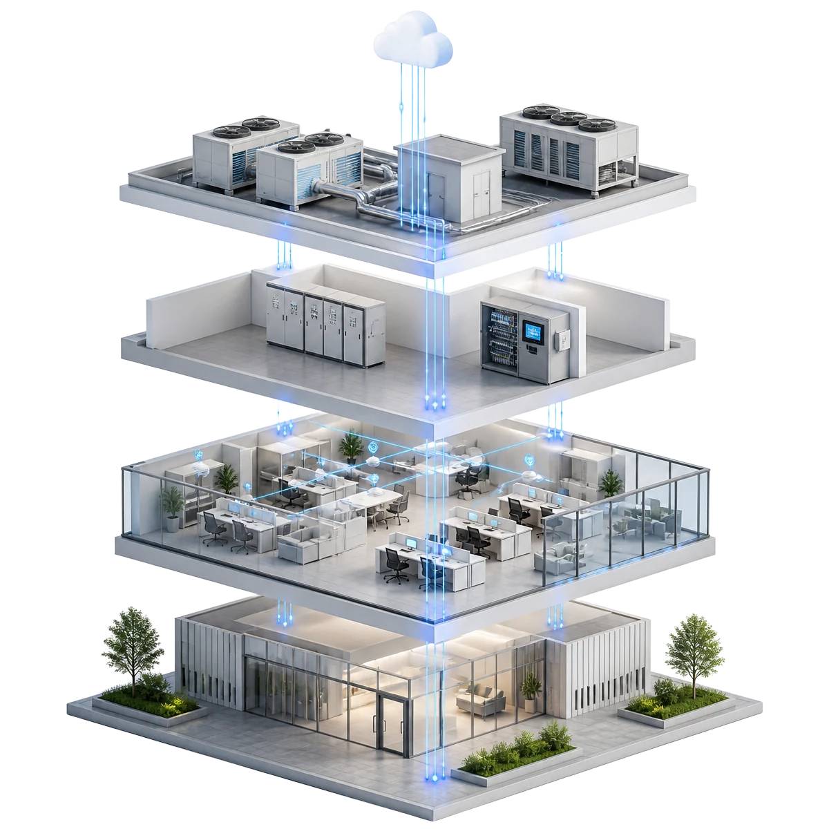 Smart Building mit vernetzter HVAC-, MSR- und Automationstechnik